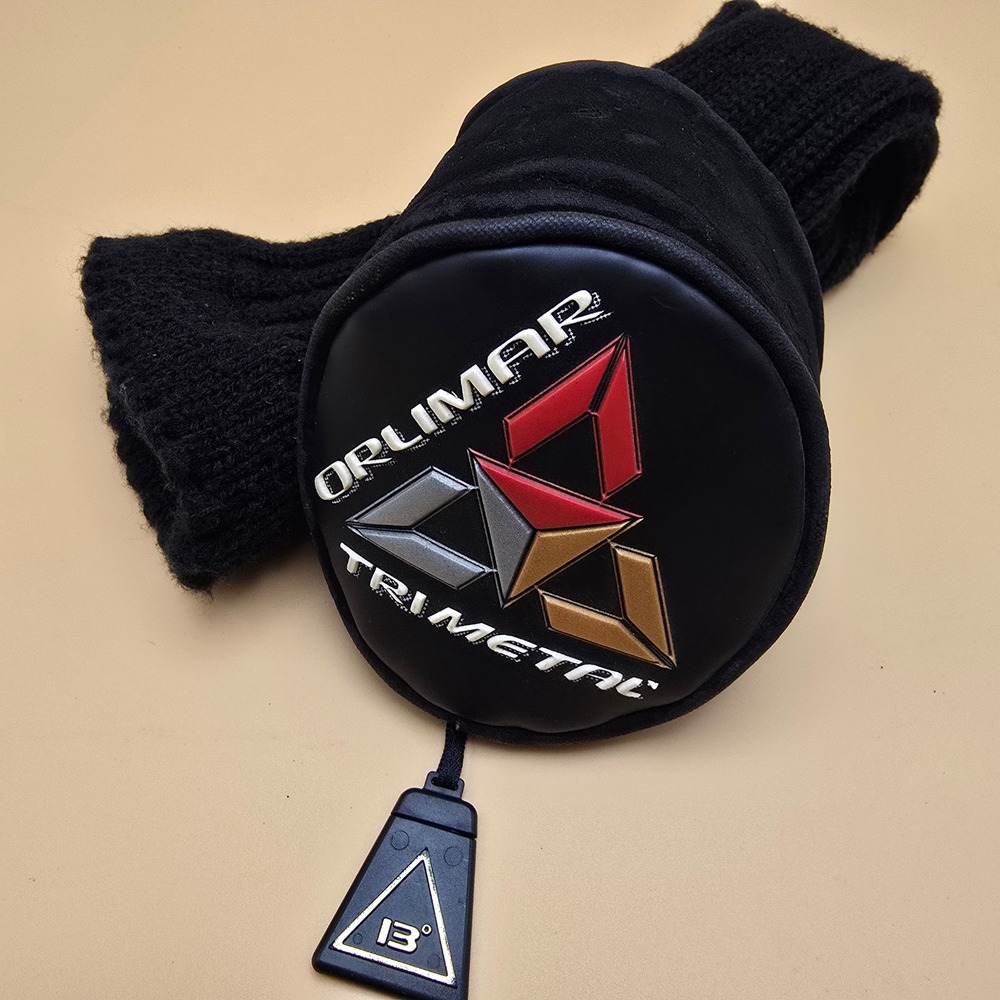 Orlimar Trimetal 13 Degree Golf Club Headcover Black Knit Long Neck Fairway Wood